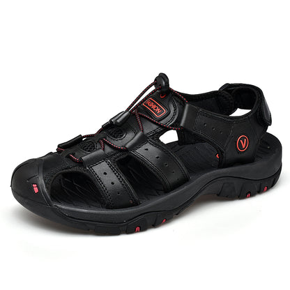 Herren Sommerschuhe aus Kunstleder – Bequeme Outdoor Sandalen im Römischen Stil, Casual Strandsandalen, Größen 38–48