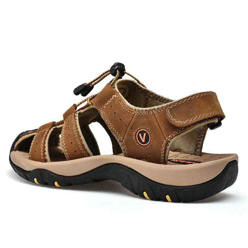 Herren Sommerschuhe aus Kunstleder – Bequeme Outdoor Sandalen im Römischen Stil, Casual Strandsandalen, Größen 38–48
