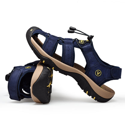 Herren Sommerschuhe aus Kunstleder – Bequeme Outdoor Sandalen im Römischen Stil, Casual Strandsandalen, Größen 38–48