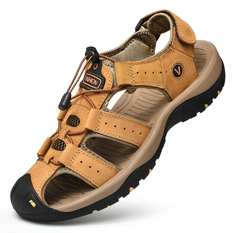 Herren Sommerschuhe aus Kunstleder – Bequeme Outdoor Sandalen im Römischen Stil, Casual Strandsandalen, Größen 38–48
