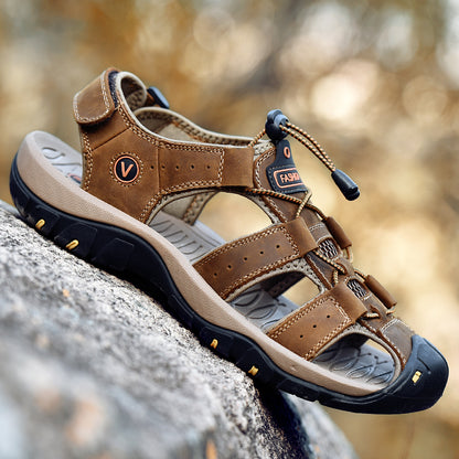 Herren Sommerschuhe aus Kunstleder – Bequeme Outdoor Sandalen im Römischen Stil, Casual Strandsandalen, Größen 38–48