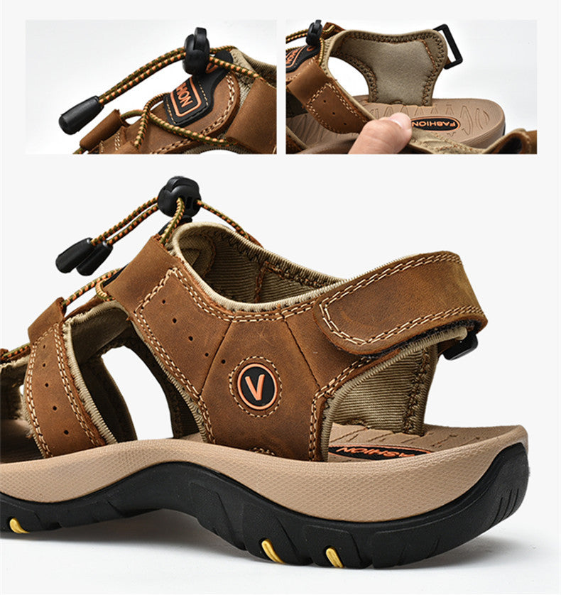 Herren Sommerschuhe aus Kunstleder – Bequeme Outdoor Sandalen im Römischen Stil, Casual Strandsandalen, Größen 38–48