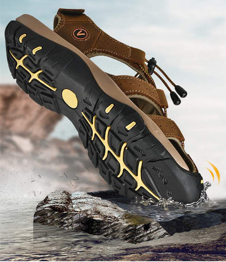 Herren Sommerschuhe aus Kunstleder – Bequeme Outdoor Sandalen im Römischen Stil, Casual Strandsandalen, Größen 38–48