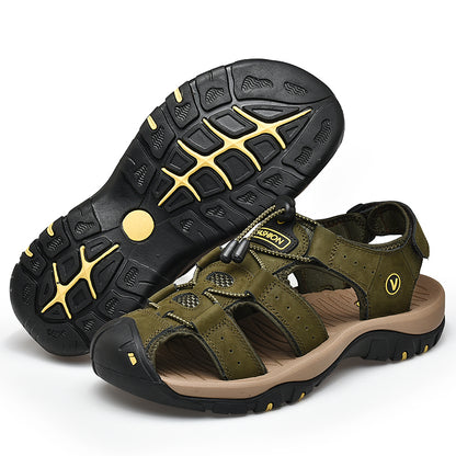 Herren Sommerschuhe aus Kunstleder – Bequeme Outdoor Sandalen im Römischen Stil, Casual Strandsandalen, Größen 38–48