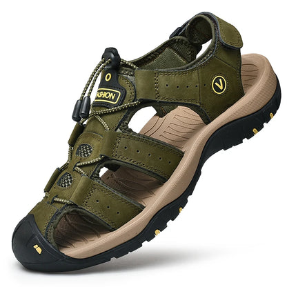 Herren Sommerschuhe aus Kunstleder – Bequeme Outdoor Sandalen im Römischen Stil, Casual Strandsandalen, Größen 38–48