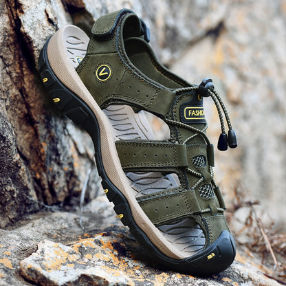 Herren Sommerschuhe aus Kunstleder – Bequeme Outdoor Sandalen im Römischen Stil, Casual Strandsandalen, Größen 38–48