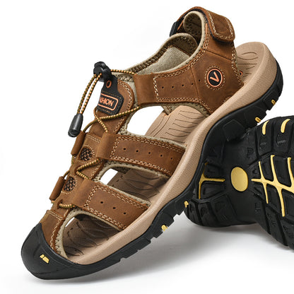 Herren Sommerschuhe aus Kunstleder – Bequeme Outdoor Sandalen im Römischen Stil, Casual Strandsandalen, Größen 38–48