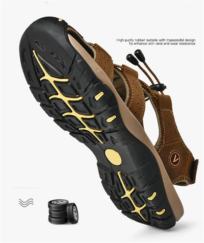Herren Sommerschuhe aus Kunstleder – Bequeme Outdoor Sandalen im Römischen Stil, Casual Strandsandalen, Größen 38–48