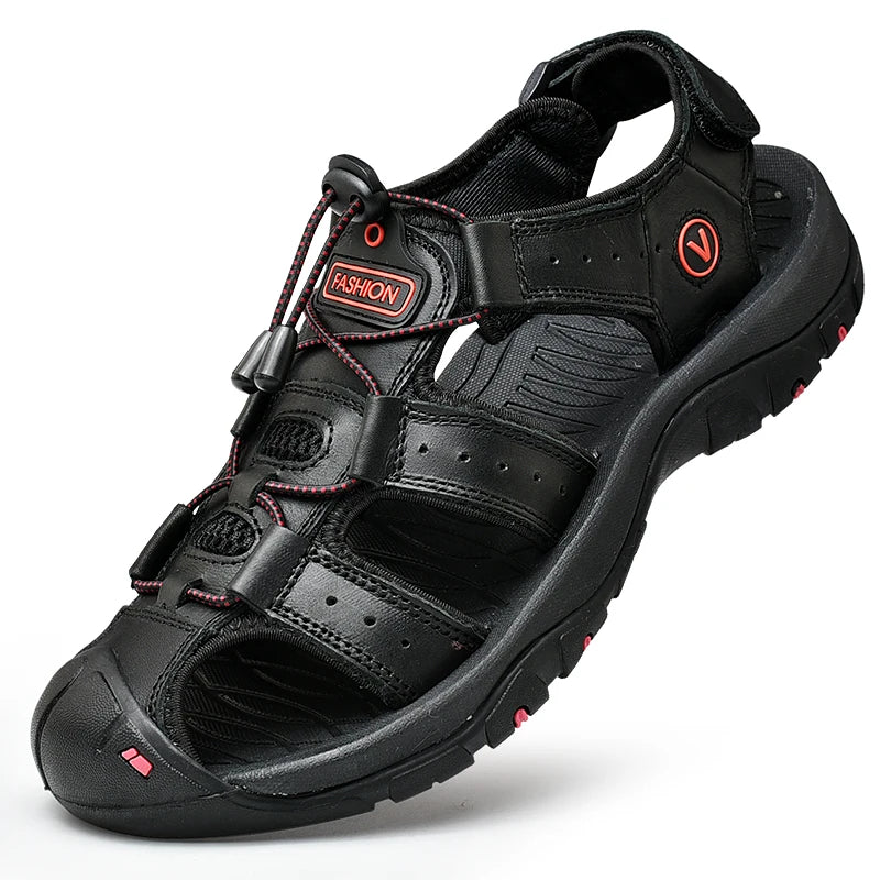 Herren Sommerschuhe aus Kunstleder – Bequeme Outdoor Sandalen im Römischen Stil, Casual Strandsandalen, Größen 38–48