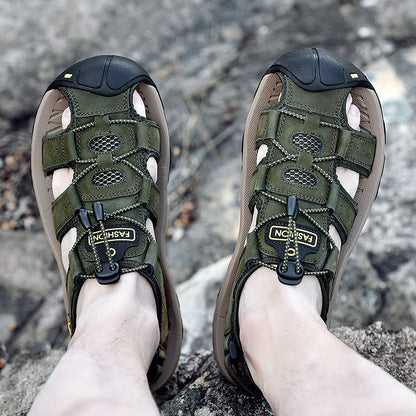 Herren Sommerschuhe aus Kunstleder – Bequeme Outdoor Sandalen im Römischen Stil, Casual Strandsandalen, Größen 38–48
