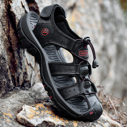 Herren Sommerschuhe aus Kunstleder – Bequeme Outdoor Sandalen im Römischen Stil, Casual Strandsandalen, Größen 38–48