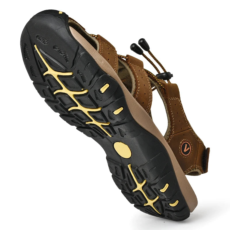 Herren Sommerschuhe aus Kunstleder – Bequeme Outdoor Sandalen im Römischen Stil, Casual Strandsandalen, Größen 38–48